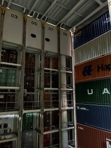Container stacking in ship cargo hold